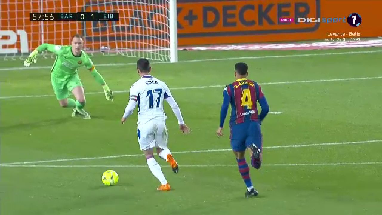 Messi, INGHETAT in tribuna! Nici in liga a 3-a nu vezi asa ceva: gol IREAL primit de Barcelona dupa o gafa colosala! Gol anulat cu VAR si penalty ratat. AICI golurile din Barcelona 1-1 Eibar_6
