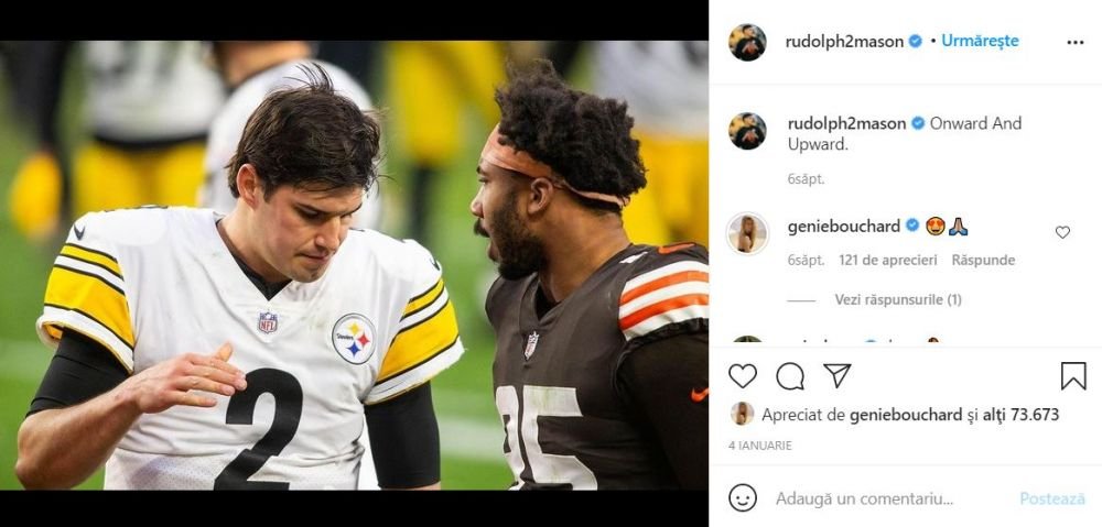Noul iubit al canadiencei Eugenie Bouchard joaca in NFL si se recomanda pe Instagram ca 