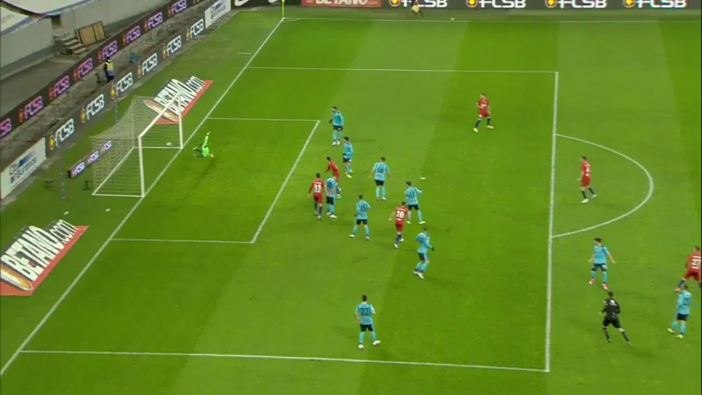 Gol FANTASTIC Olaru pentru FCSB! Executie minunata, din afara careului! Reactia lui Ilie Dumitrescu: 