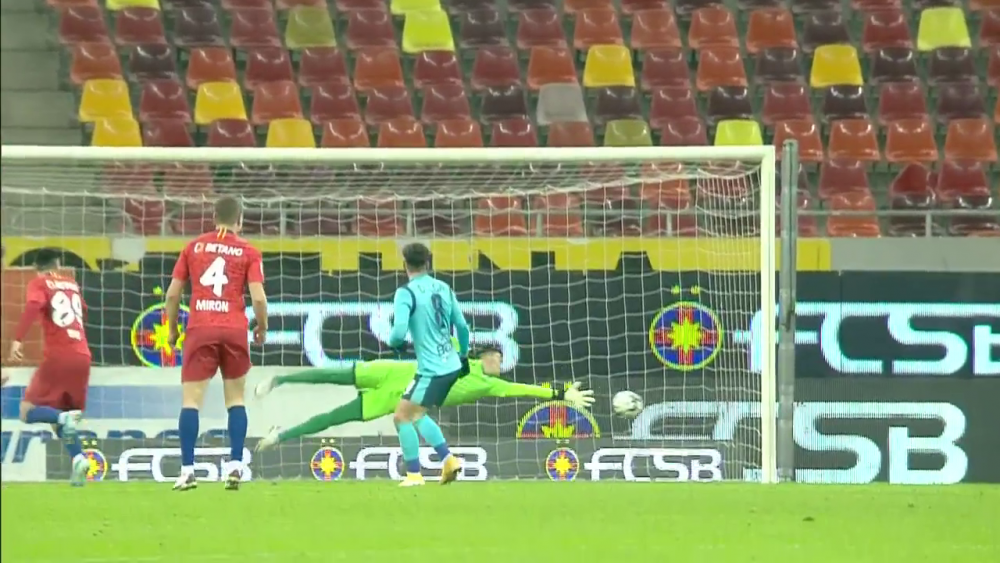 Gol FANTASTIC Olaru pentru FCSB! Executie minunata, din afara careului! Reactia lui Ilie Dumitrescu: 