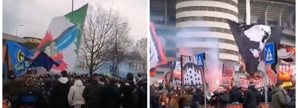 Derby-ul dintre Inter si Milan a batut pandemia! Imagini SENZATIONALE cu fanii celor doua rivale in fata stadionului_3