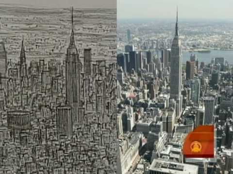 Un artist autist a fost dus cu elicopterul timp de 20 de minute deasupra New York-ului. S-a apucat apoi sa deseneze orasul. E uluitor cum a aratat imaginea finala_2