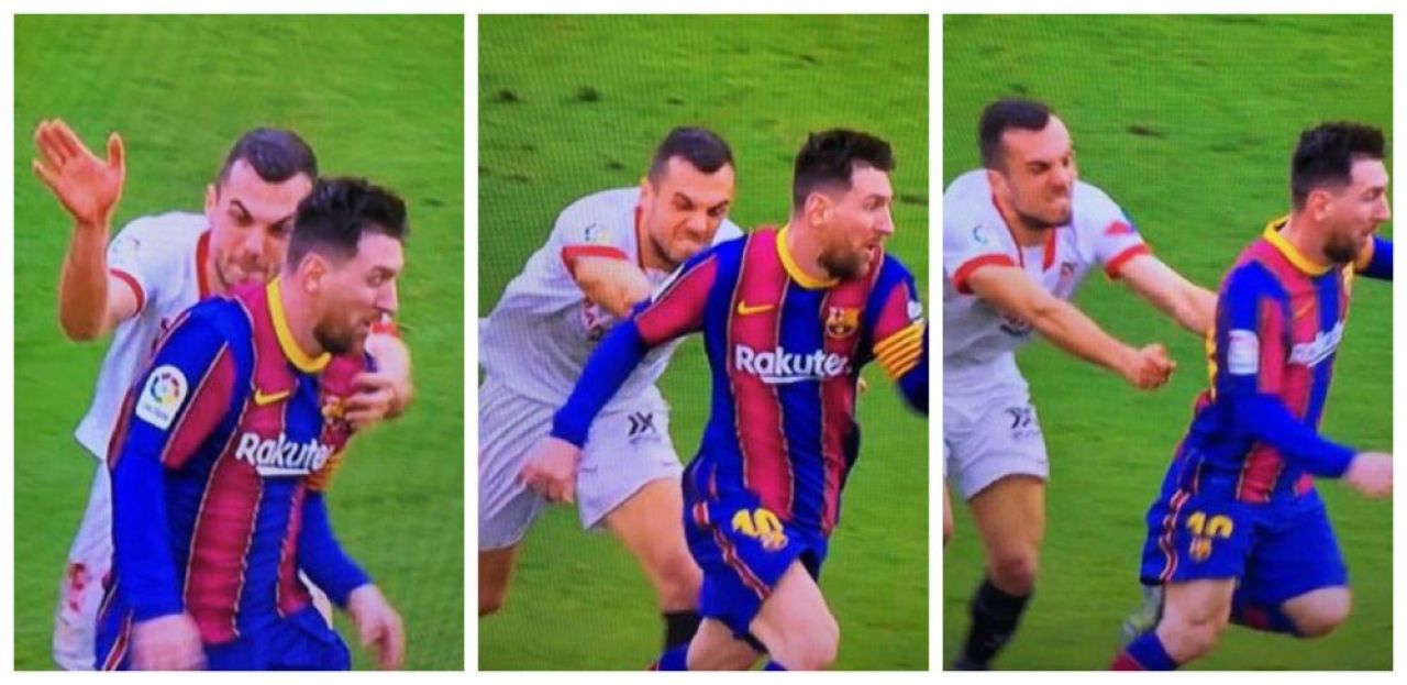 Sunt imaginile care au ajuns in toata lumea! Messi, IMPOSIBIL de oprit si cand te arunci cu BRATELE dupa el! Chiar e SUPERMAN! Cum a marcat cu Sevilla_2