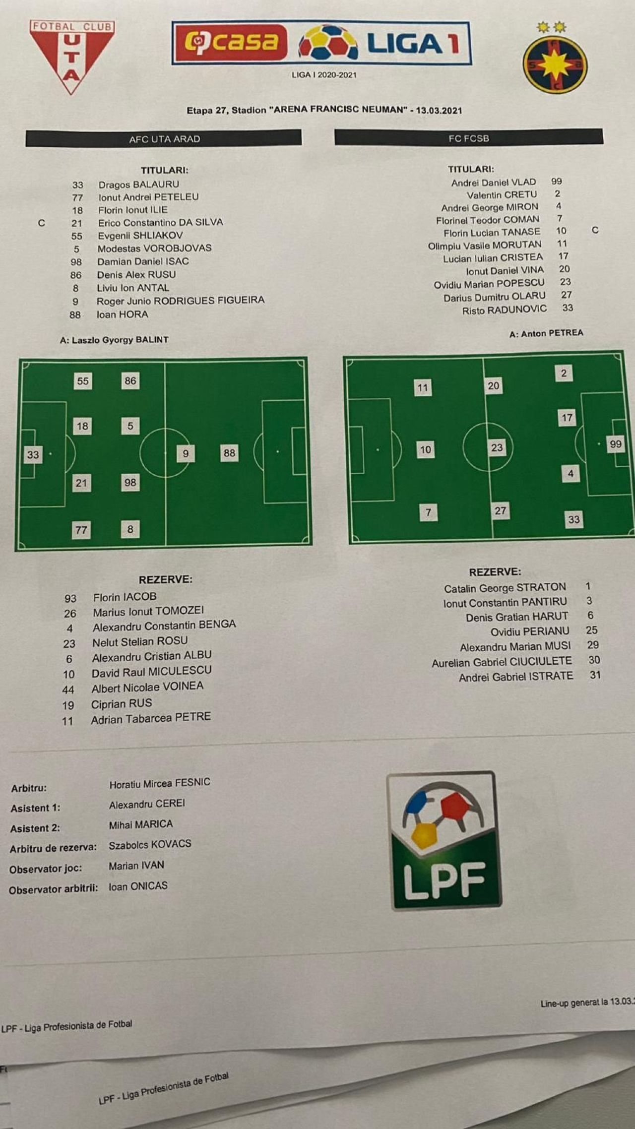 UTA Arad 0-1 FCSB | Au TREMURAT cu mitraliera in mana: tun dupa tun la poata adversa, dar FCSB a fost salvata de Vlad in final! AICI sunt fazele meciului _2