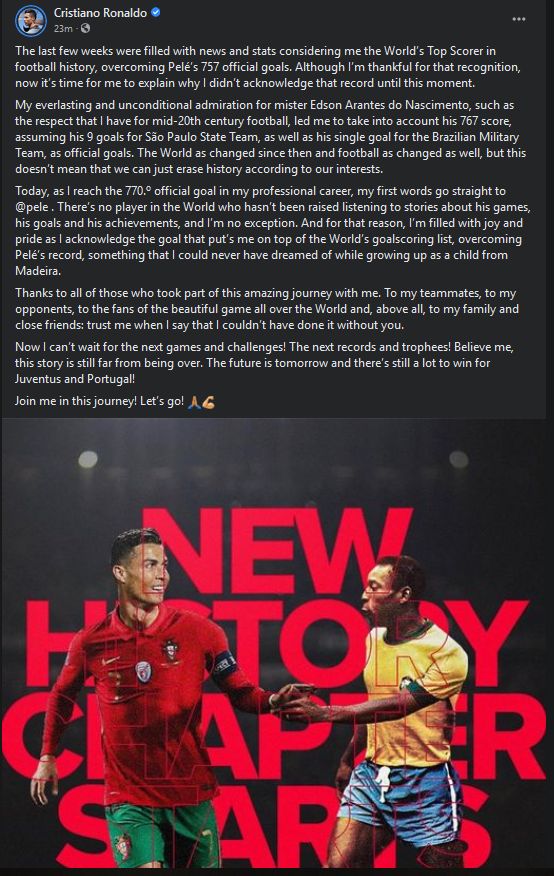 Ronaldo, mesajul pe care nu-l astepta NIMENI dupa ce a dat 3 goluri cu Cagliari!