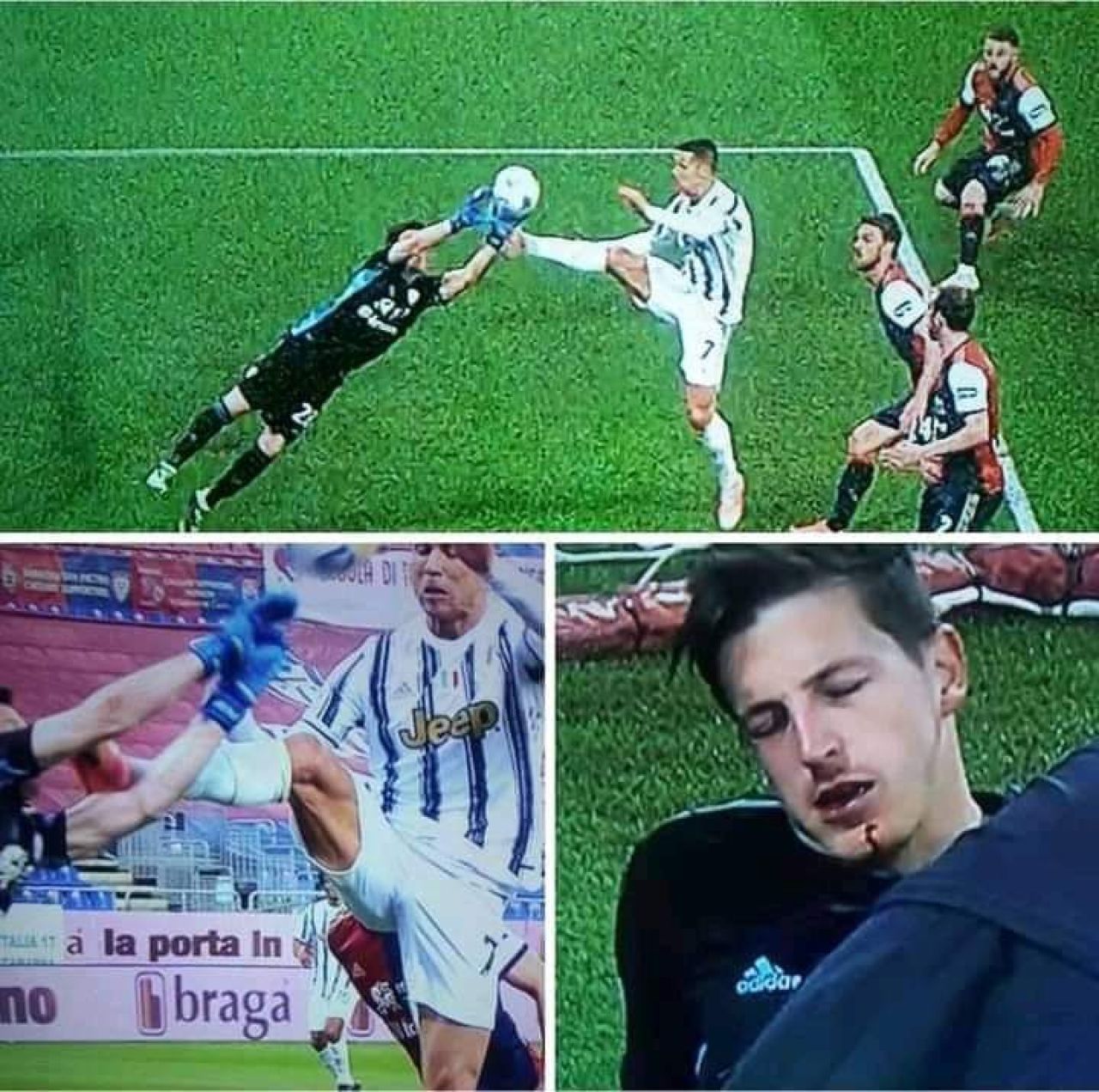 Intrarea CRIMINALA a lui Ronaldo din meciul cu Cagliari! Imaginile care fac inconjurul lumii dupa hattrick-ul starului de la Juventus_2