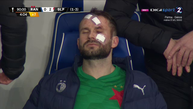 Atentie, imagini socante! Atac monstruos: i-a spart capul pur si simplu cu o lovitura dementa in Rangers - Slavia! Cum arata capul portarului dupa atac_8