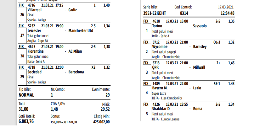 Castig MONSTRUOS pentru un roman la pariuri! A pus 30 de lei si a castigat mai mult de 100 000 de euro! Pe ce partide a mizat