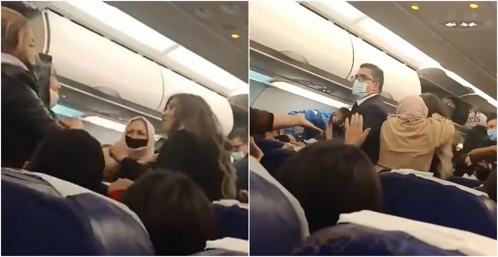 Momente incredibile la bordul unui avion! Pasagerii s-au luat la bataie! Totul a fost filmat