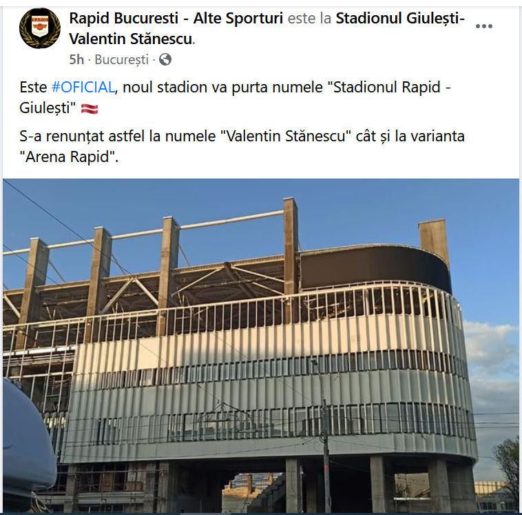 S-a ales numele pentru noul stadion al Rapidului! Arena va fi gata in toamna