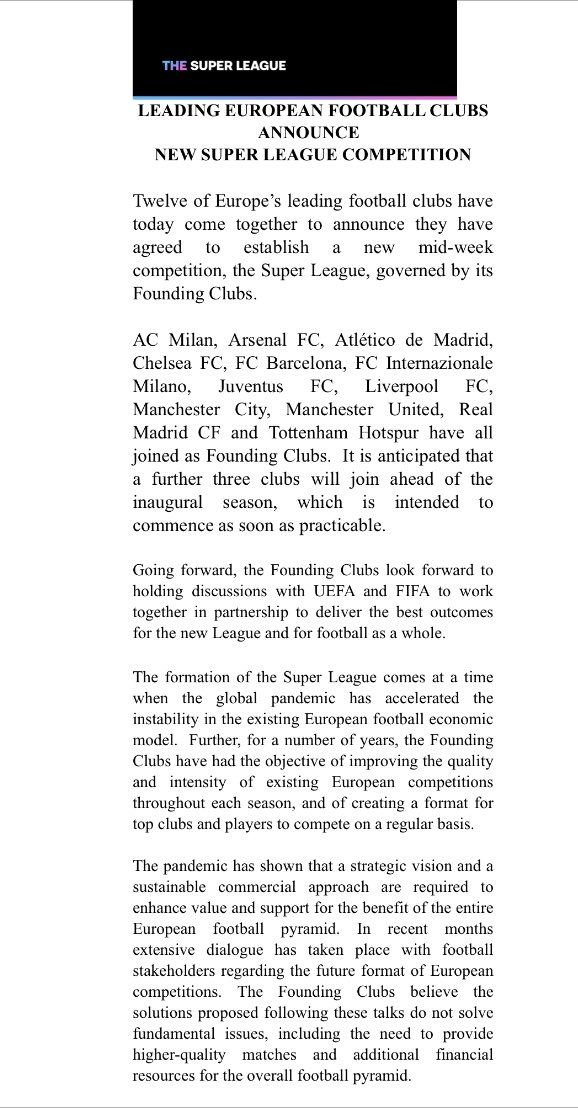Super-puterile din Europa anunta lovitura majora: apare Superliga! Comunicatul oficial si anuntul presedintelui Perez _2
