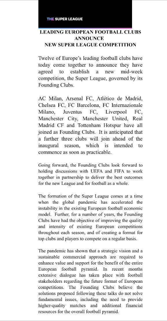 Super-puterile din Europa anunta lovitura majora: apare Superliga! Comunicatul oficial si anuntul presedintelui Perez _2