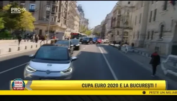 Trofeul Euro 2020 se indreapta spre Piata George Enescu.