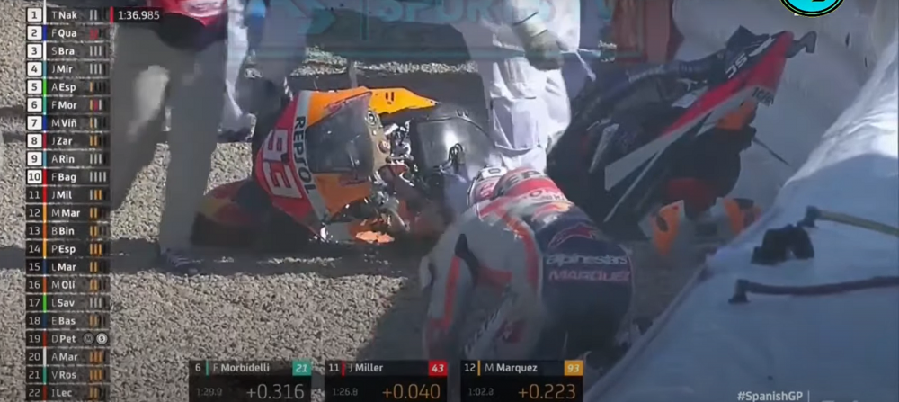 Marquez, aproape de dezastru in Spania! Cazatura horror a spaniolului la antrenamente&nbsp;