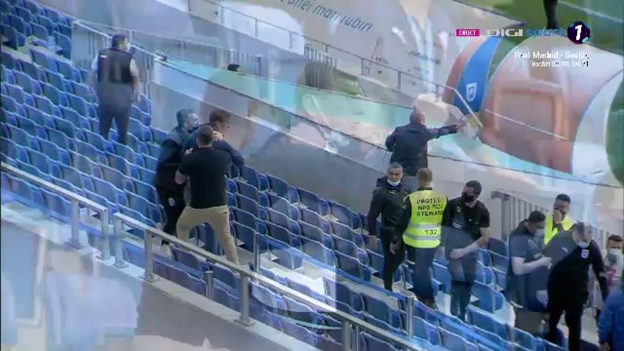 Incidente socante in tribuna! Cristescu a sarit la bataie si a fost scos de 4 bodyguarzi:
