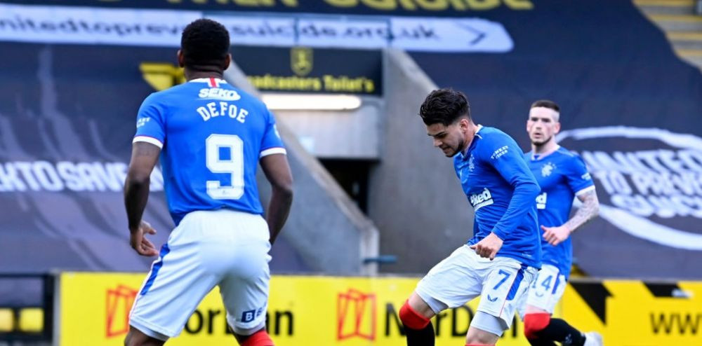 GOOOL Ianis Hagi! Romanul a inscris superb in penultima etapa din campionat! Rangers, la un meci distanta de un sezon perfect