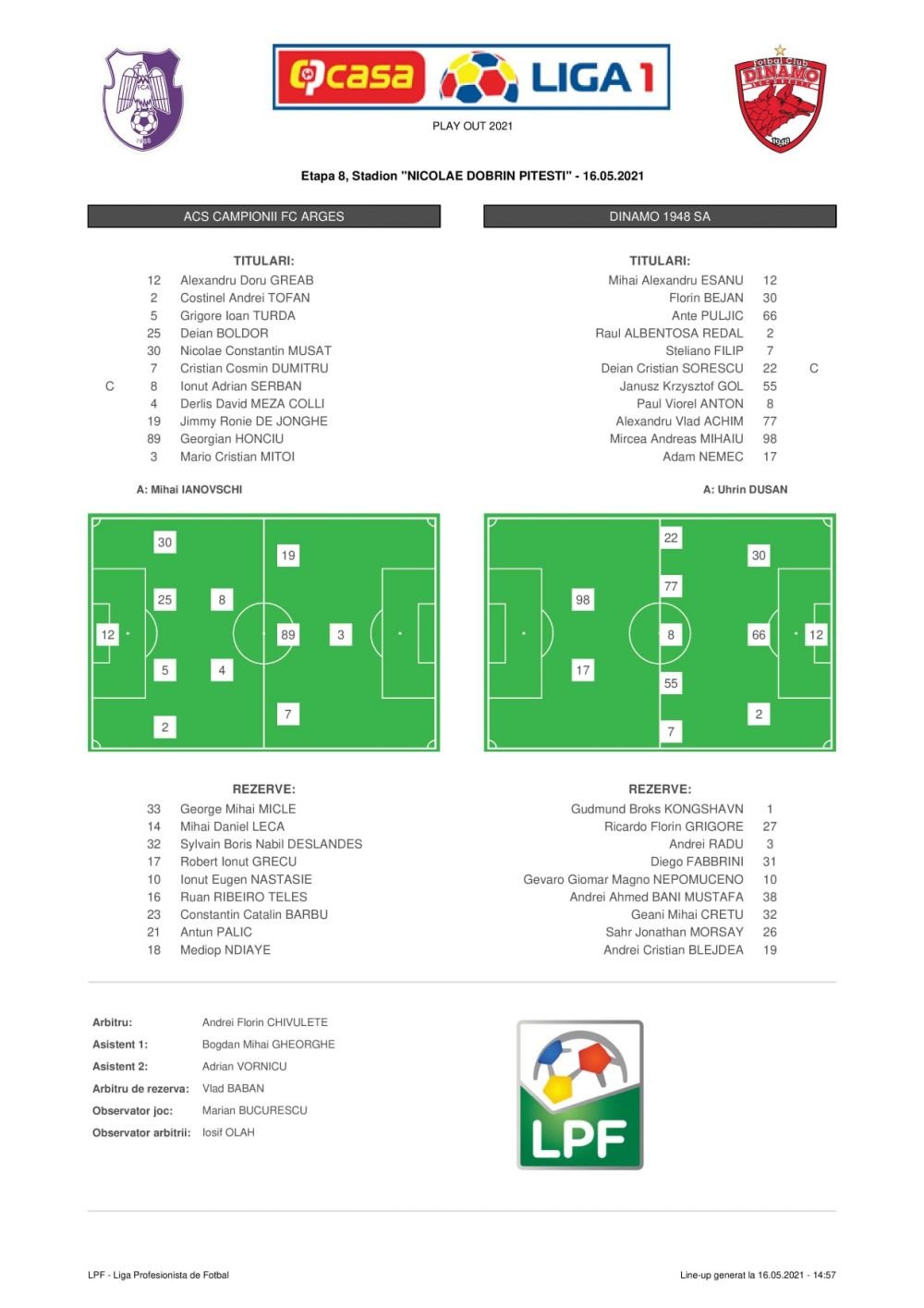 Arges 1-2 Dinamo | 