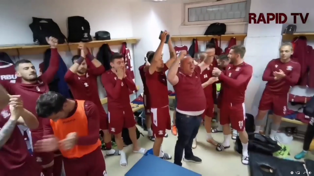 'Poetul' Iosif pe modul TURBO! Imagini fantastice dupa promovarea Rapidului. A scos burtica in fata si a inceput sa urle: ce a urmat in vestiar :)_2