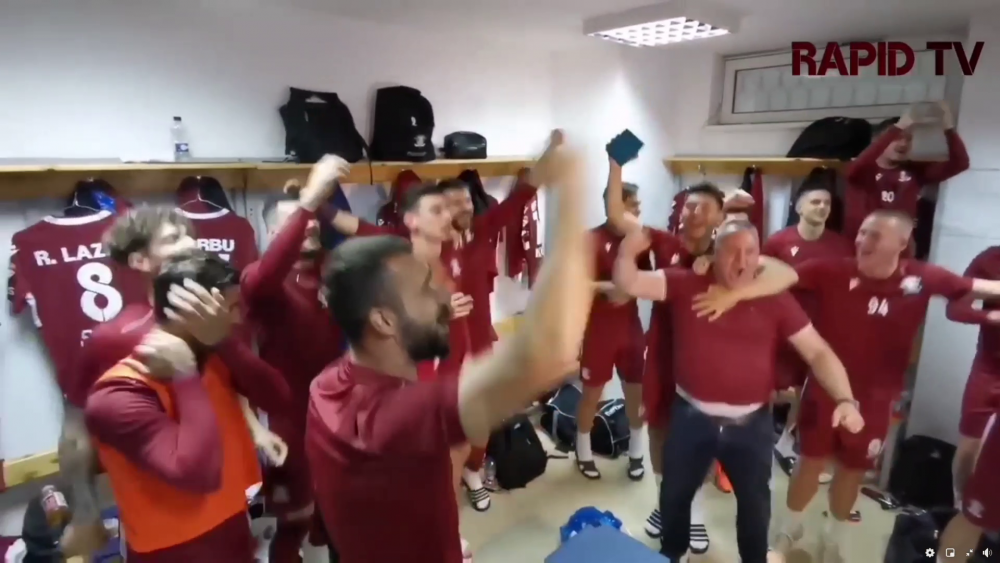 'Poetul' Iosif pe modul TURBO! Imagini fantastice dupa promovarea Rapidului. A scos burtica in fata si a inceput sa urle: ce a urmat in vestiar :)_10