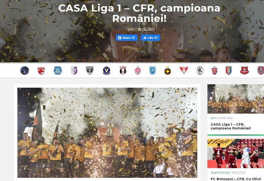 Gafa imensa facuta de LPF dupa ce CFR Cluj a iesit campioana! Ce au putut sa posteze&nbsp;