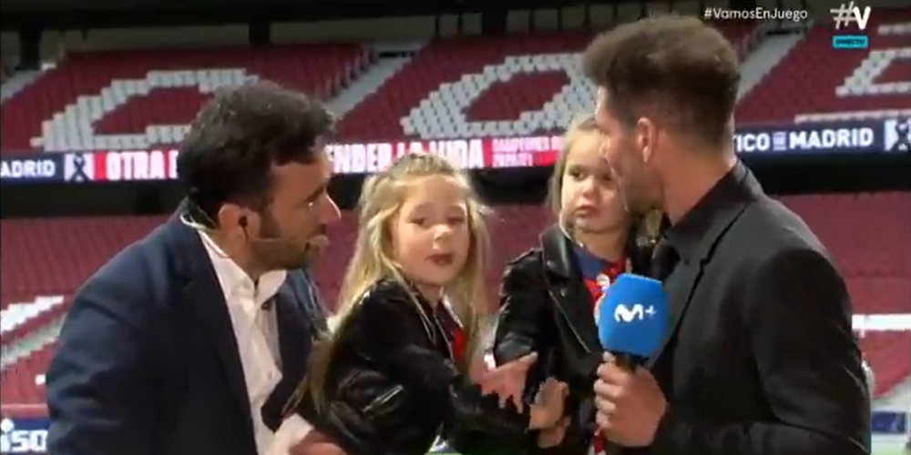 Astea-s imaginile momentului! :) Fetitele lui Simeone au ajuns virale dupa ce Atletico a cucerit titlul! Ce au facut in direct la TV&nbsp;