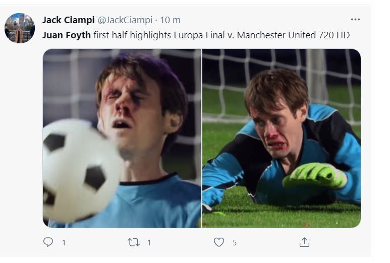 Determinare totala in finala Europa League! Foyth a ramas pe teren desi avea fata plina de sange! Pe internet circula deja glume pe seama lui_1