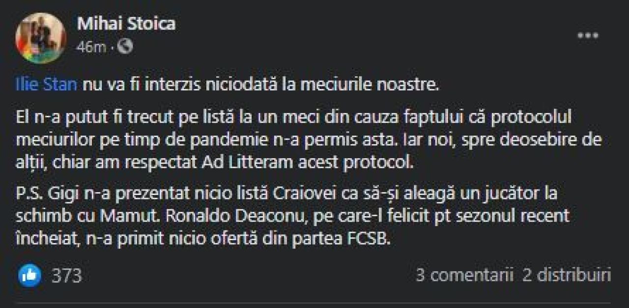 MM Stoica a reactionat dupa acuzatiile lui Ilie Stan!