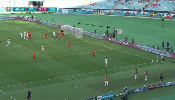 Embolo deschide scorul pentru Elvetia in fata Tarii Galilor!