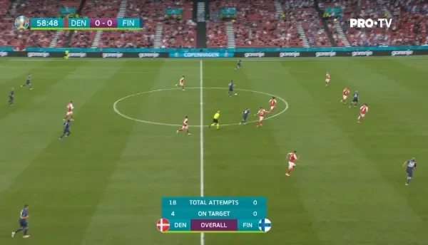 Danemarca 0-1 Finlanda! Finlanda castiga primul ei meci din istorie la Euro! Hradecky a scos un penalty. AICI sunt fazele video