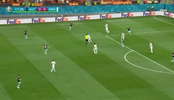 GOOOOOL AUSTRIA! Sabitzer ii paseaza perfect lui Lainer, care deschide scorul