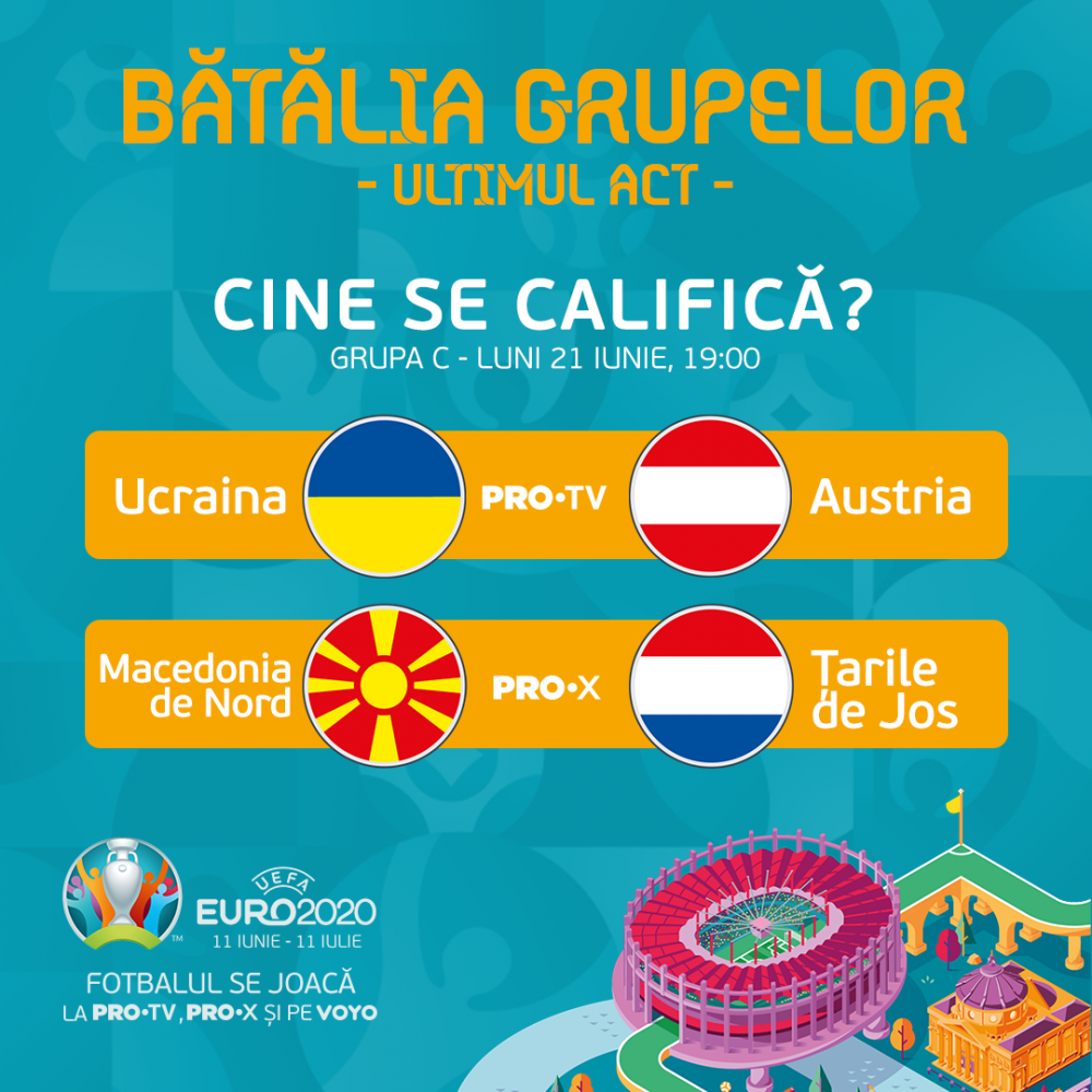 Romanii nu le-au adus noroc! Ucraina tremura pentru locul din optimi! Calificare istorica pentru Austria in faza urmatoare! Aici ai tot ce s-a intamplat