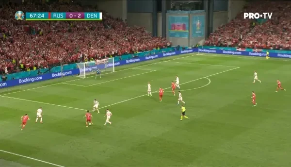 GOOOOL RUSIA! Dzyuba inscrie din penalty dupa ce Vestergaard l-a faultat pe Sobolev in interiorul careului