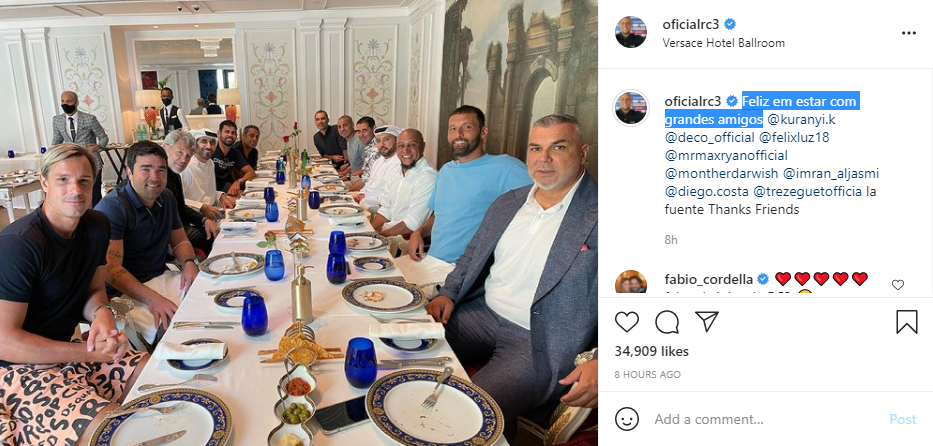 Companie de lux pentru Cosmin Olaroiu! Antrenorul roman, la aceeasi masa cu Roberto Carlos, Diego Costa, Deco si Trezeguet_2