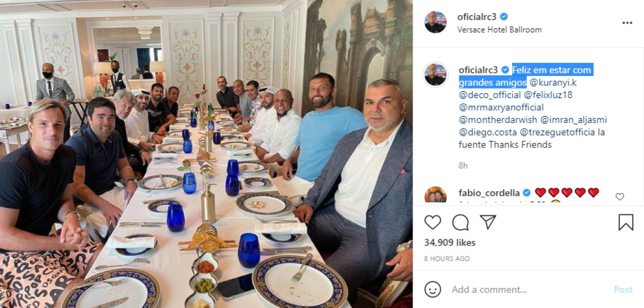 Companie de lux pentru Cosmin Olaroiu! Antrenorul roman, la aceeasi masa cu Roberto Carlos, Diego Costa, Deco si Trezeguet_2