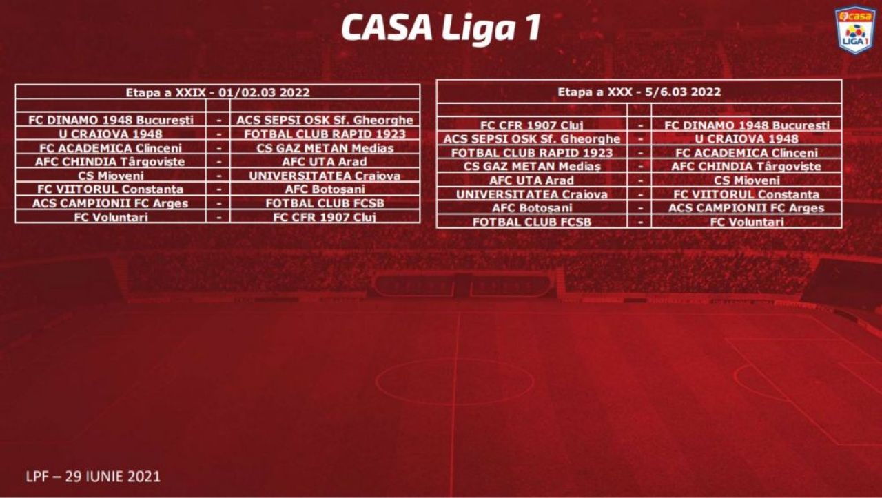 Programul Ligii 1 in sezonul 2021/2022! FCU debuteza cu CFR! Derby-ul Olteniei se joaca in etapa a sasea. FCSB, primul duel tare abia in etapa a opta_8
