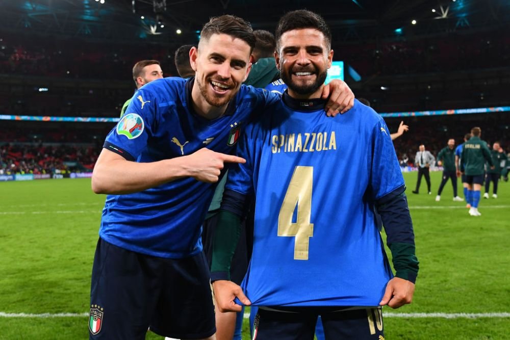 Imagini fabuloase cu Spinazzola! Fundasul a urlat de fericire, dupa ce Italia s-a calificat in finala EURO 2020. 