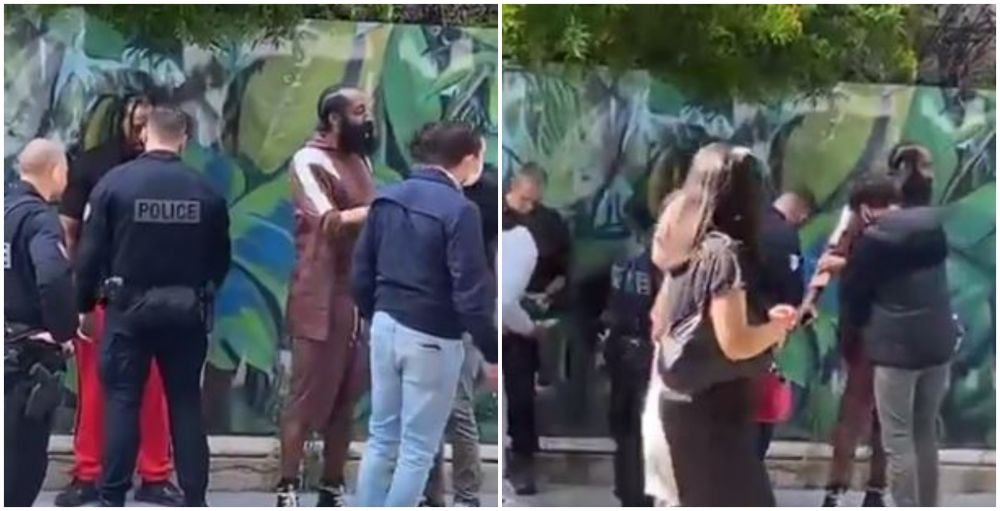 Imagini incredibile la Paris! James Harden, oprit si controlat de politie in plina strada _9