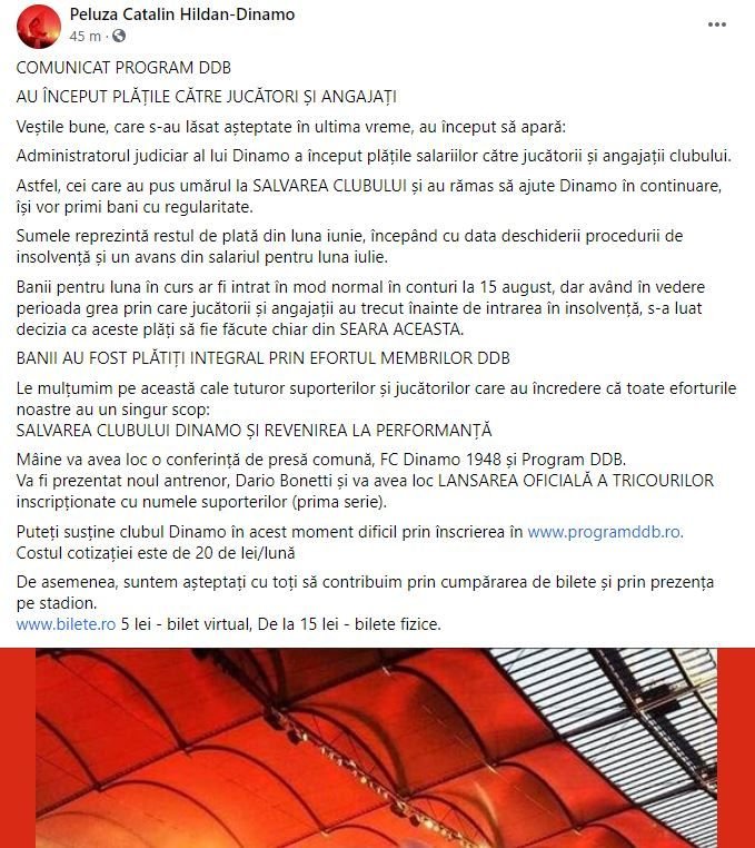 Au inceput platile catre jucatori si angajati! Fotbalistii lui Dinamo primesc si vesti bune de la suporterii-actionari! Cand sunt prezentate noile tricouri