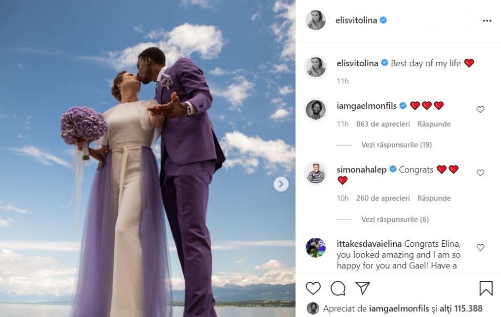 Faceti cunostinta cu domnul si doamna Monfils! Gael a facut show pe ringul de dans la propria nunta, iar Elina a fost felicitata de Simona Halep_1