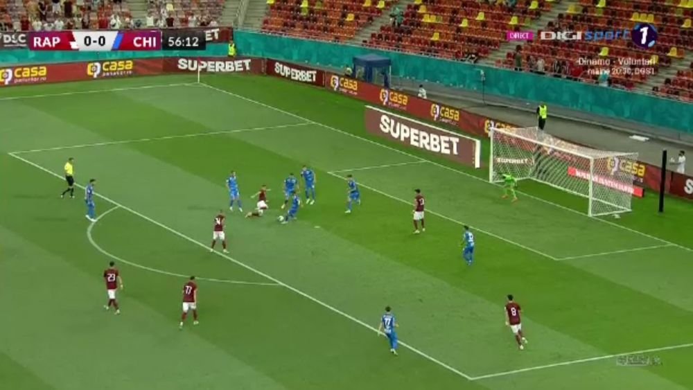 Moment istoric pe Arena Nationala! Rapid marcheaza primul gol in Liga 1 dupa o pauza de sase ani