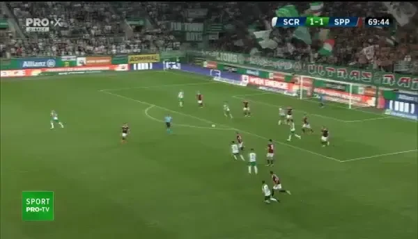 GOOOL RAPID VIENA! Ljubicic îi centrează perfect lui Knasmullner, care îl învinge pe Florin Niță, cu o execuție directă!