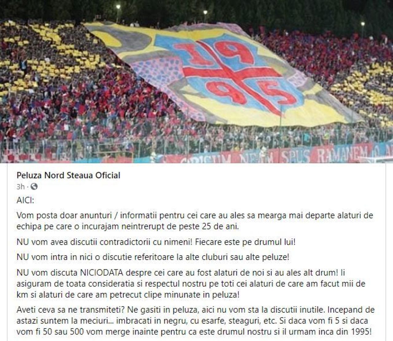 „Îi asigurăm de respectul nostru!” Mesajul Peluzei Nord după conflictul pornit de suporterii lui CSA _1