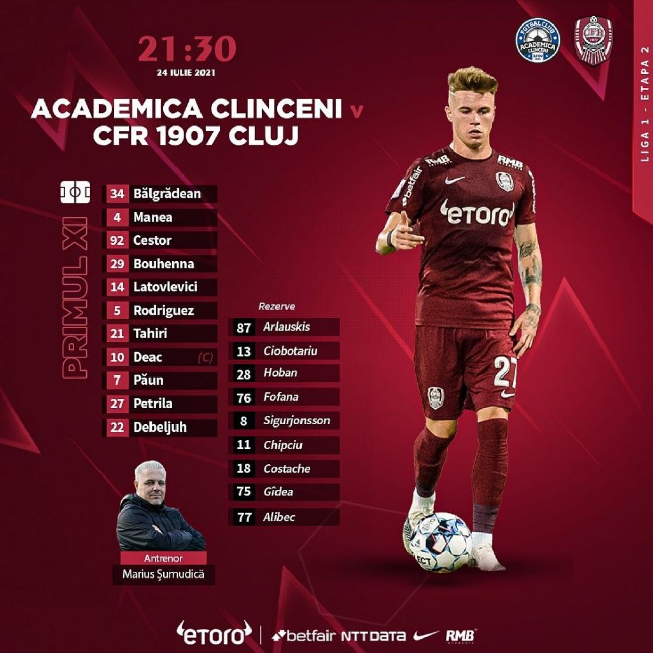 Academica Clinceni - CFR Cluj 1-2 | Victorie cu emoții adusă de Latovlevici! Alibec a debutat, însă nu a reușit să înscrie_2