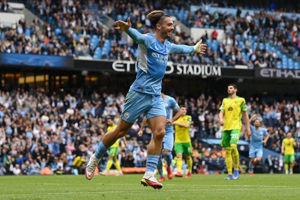 VIDEO Spectacol pe Etihad, după înfrângerea cu Tottenham. City, cinci goluri cu Norwich. Grealish, printre marcatori_5