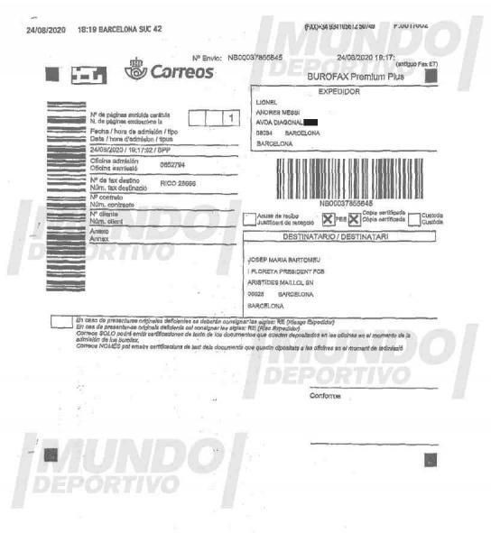 A apărut controversatul burofax prin care Messi a cerut să plece de la Barcelona! Cum arată documentul _16