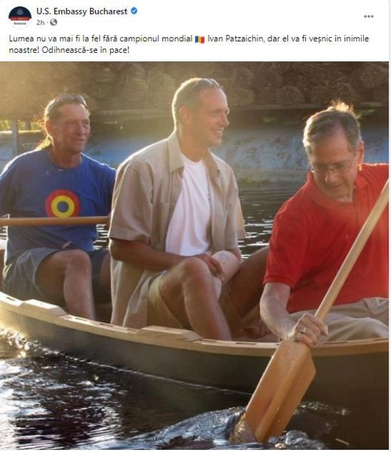 Ambasada SUA la București, mesaj emoționant după decesul lui Ivan Patzaichin_9