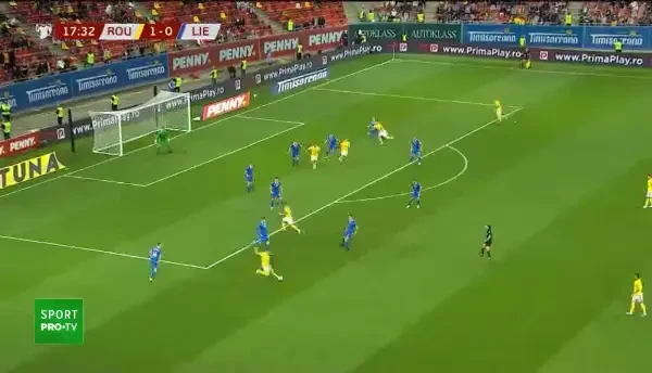 Ianis Hagi &icirc;l servește ideal pe Cristi Manea, care &icirc;nscrie cu o lovitură de cap.