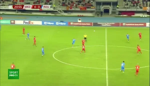 România este periculoasă prin Deian Sorescu! Șut puternic al fotbalistului român. Portarul intervine în ultimul moment