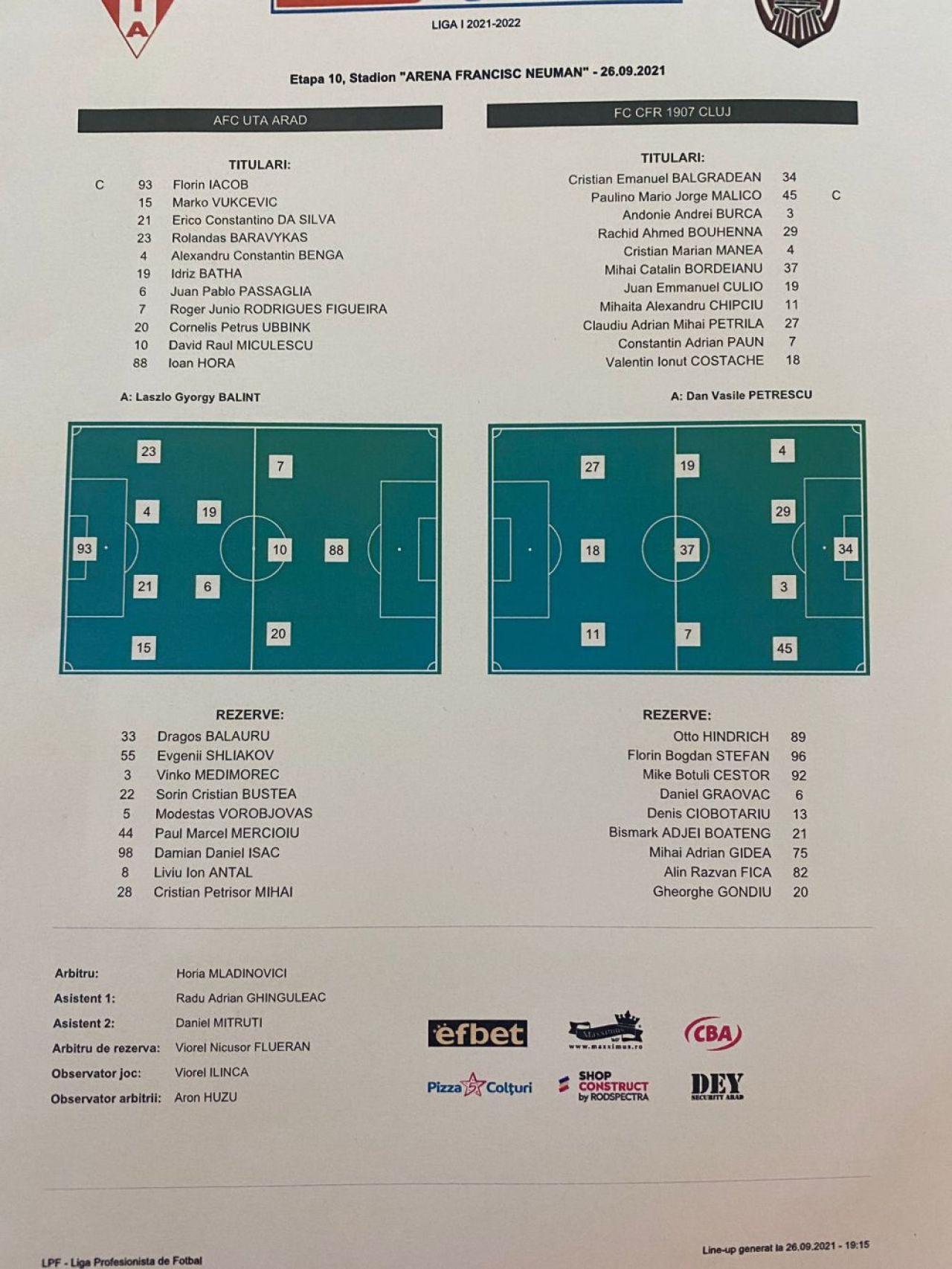 UTA Arad - CFR Cluj 0-1 | Victorie la limită pentru campioana României după super-golul lui Chipciu! Prima înfrângere pentru UTA pe teren propriu _3