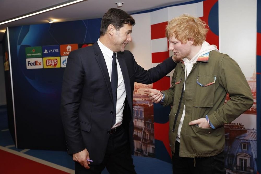 Super apariție pe Parc des Princes! Ed Sheeran, prezent la meciul cu Manchester City, s-a fotografiat cu Leo Messi _2